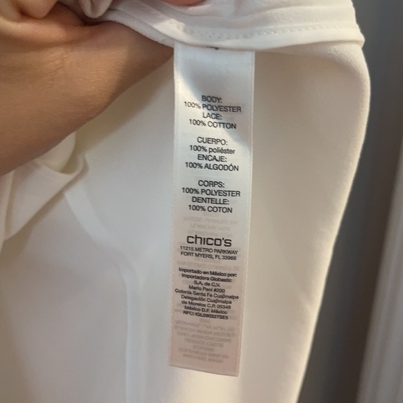 Chico's White Blazer Eyelet - Picture 7 of 10